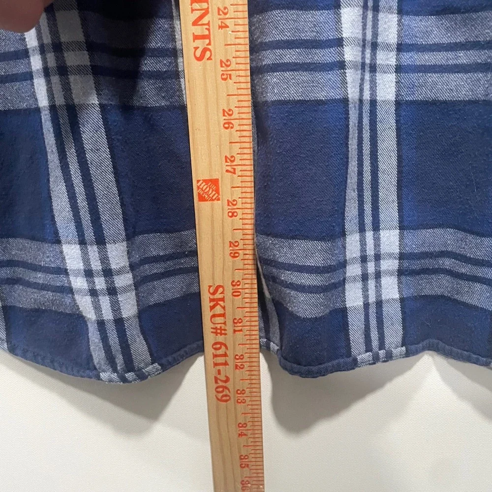 J Crew‎ Oarsman VTG Mens Navy Blue Plaid Long Sleeve Button Down Shirt Size XL